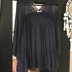 Elizabeth and James dusty blue mini dress